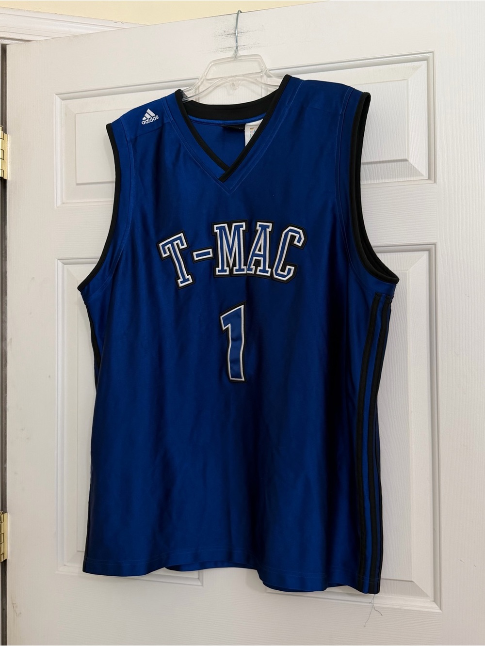 Tracy McGrady T-MAC Adidas Basketball Jersey Blue Mens Sz 2XL Y2K Vintage 2002